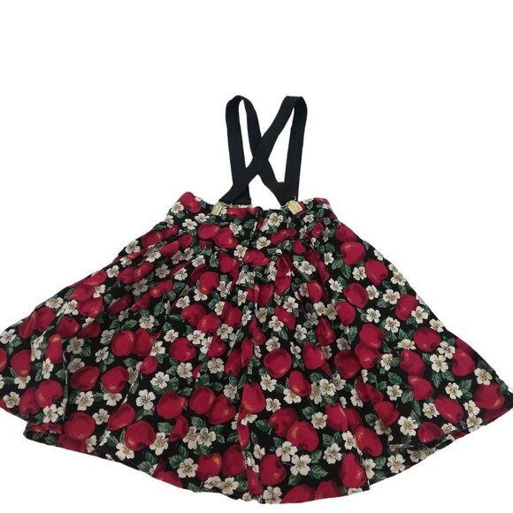 Vintage Ruffle Prairie Overall Suspender Skirt Size 6X Apple Flower 90s 80s - Picture 11 of 11